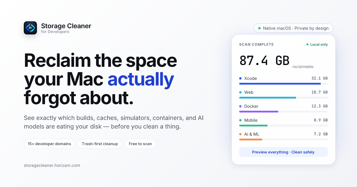 Storage Cleaner for Developers